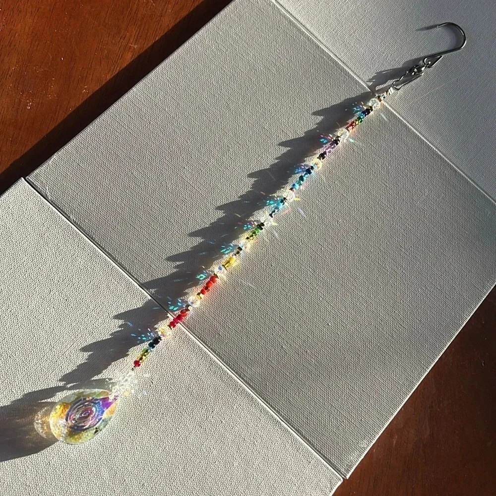 ✨ Handmade rainbow crystal suncatcher w crystal prism 🌈🌞 Window or Car decor - Picture 9 of 9